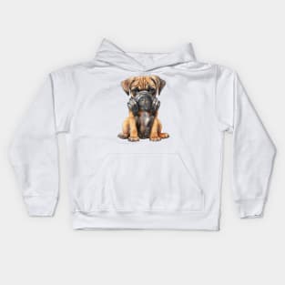 Boxer Dog Wearing Gas Mask Kids Hoodie